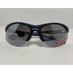 Virage Mens Sport Sunglasses Matte Black Semi Rimless Mirror Lens Nwt
